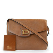 Delvaux Cognac Grained Leather Crossbody