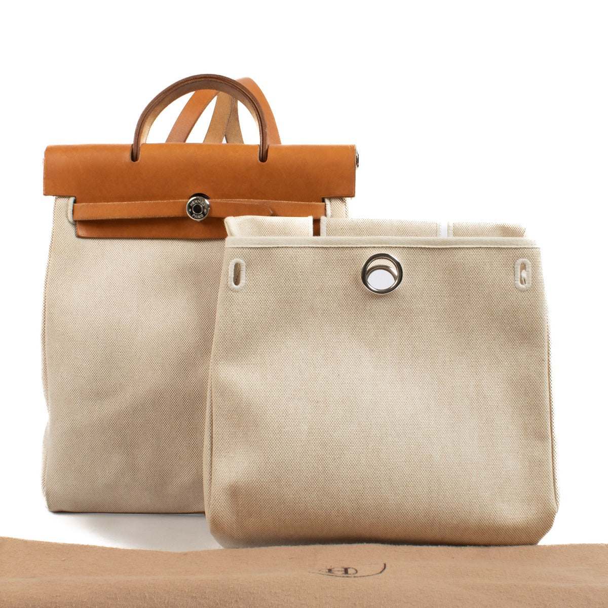 buy 100% authentic pre loved Hermès Beige Canvas Herbag Backpack PHW on Labellov.com