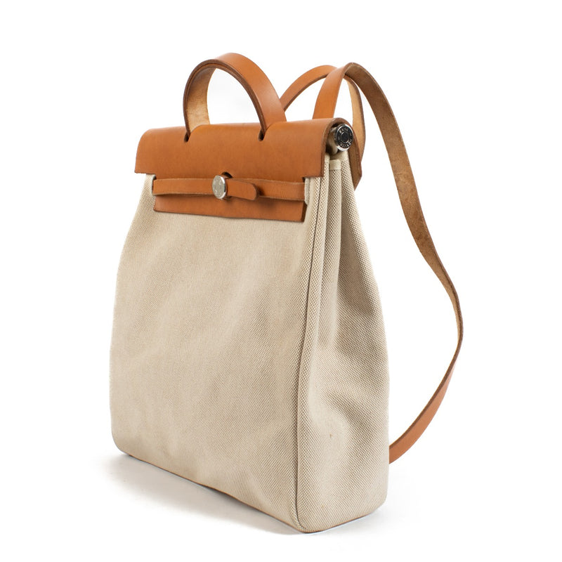 buy 100% authentic pre loved Hermès Beige Canvas Herbag Backpack PHW on Labellov.com