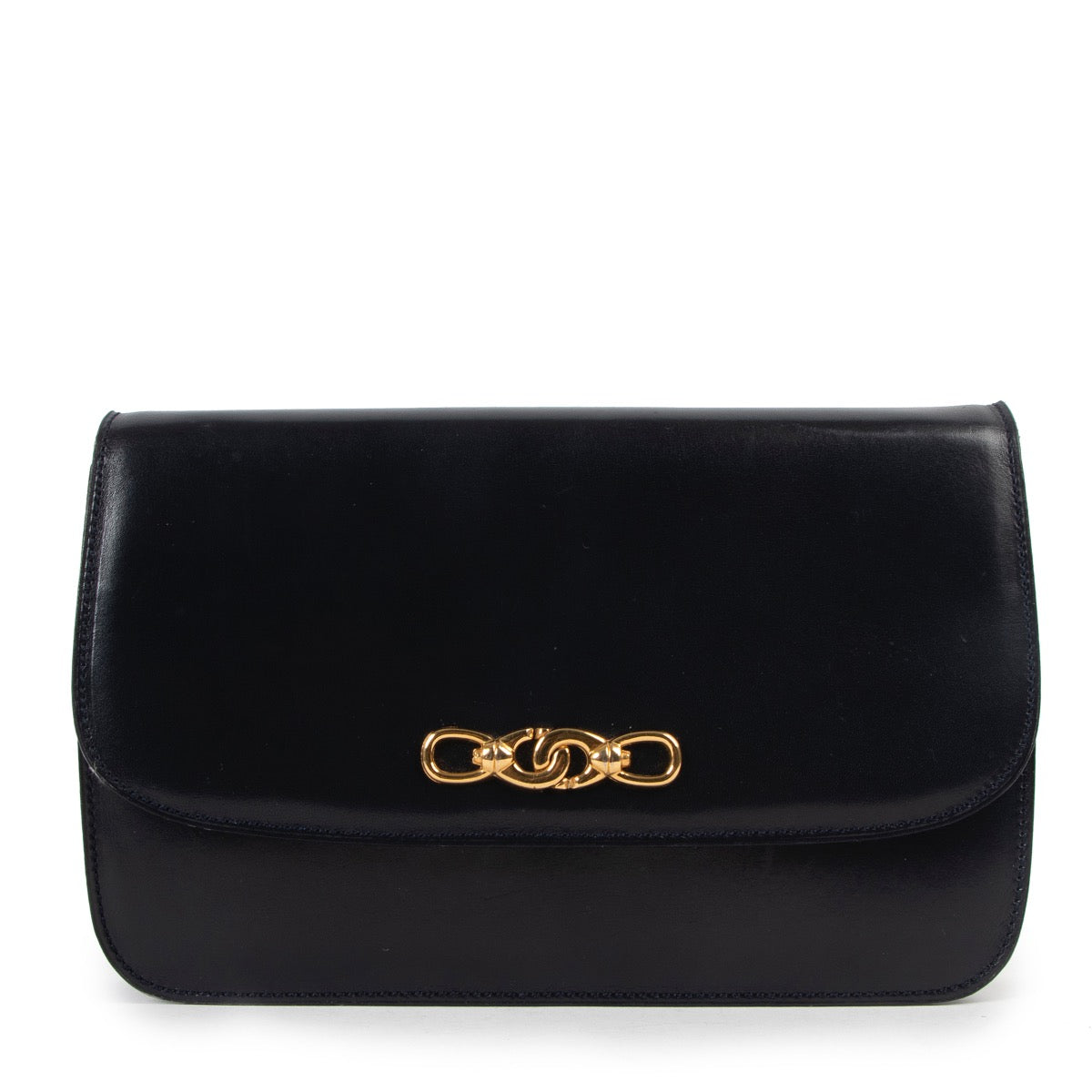 Shop safe online at Labellov in Antwerp this 100% authentic second hand Celine Blue Smooth Leather Vintage Clutch