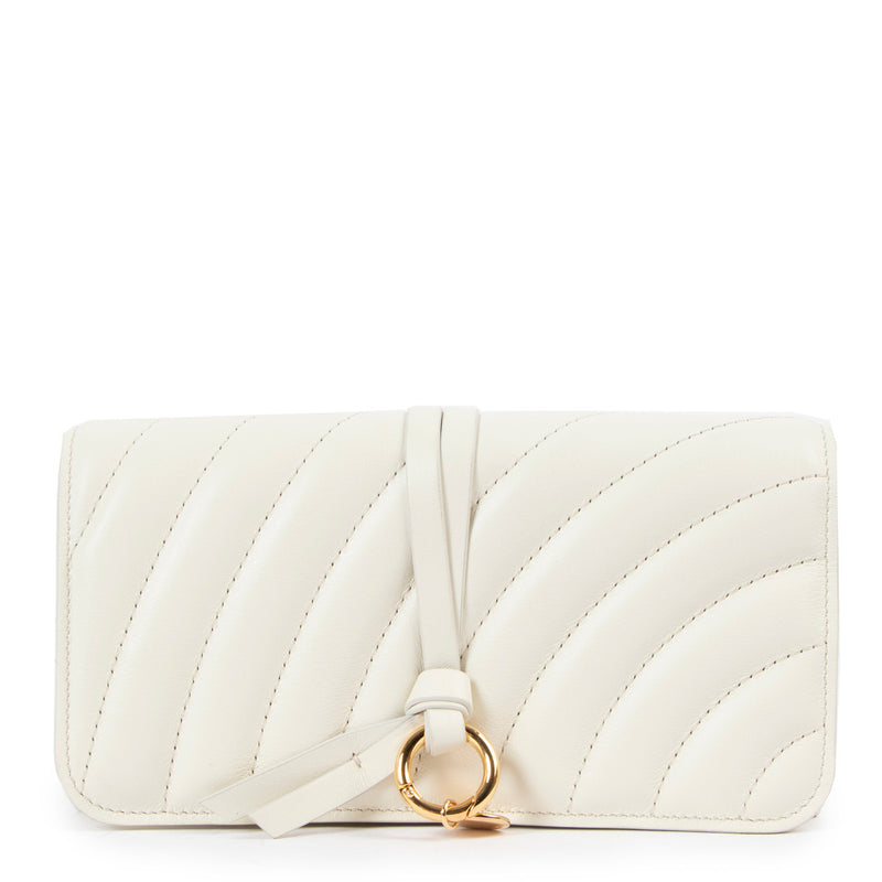 Chloé White Alphabet Quilted Leather Wallet