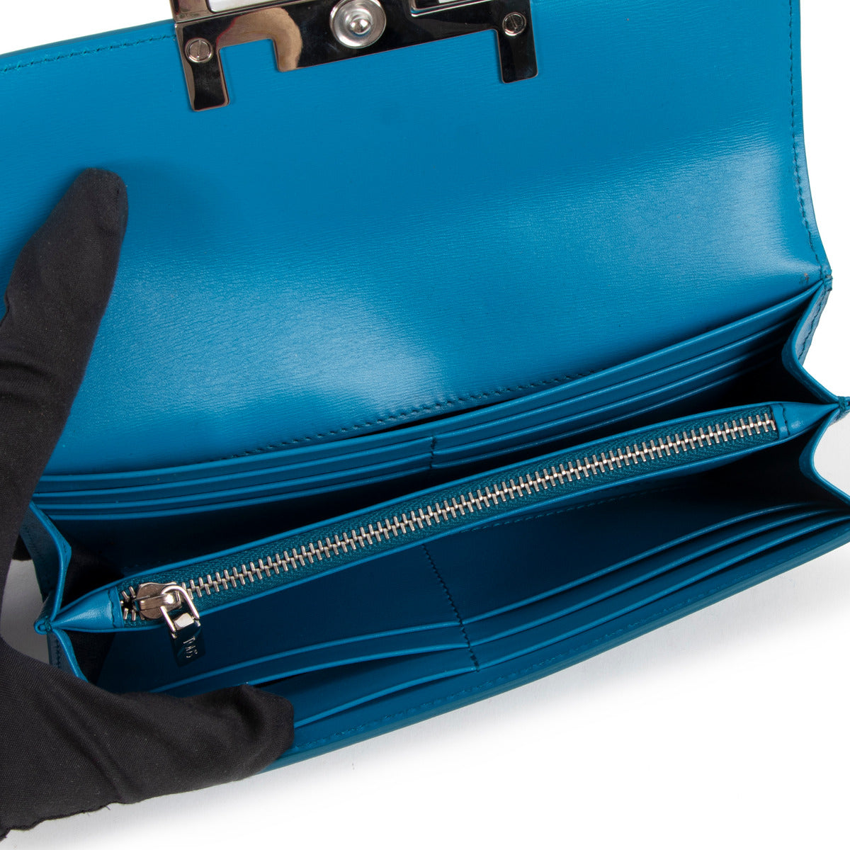 Tod's Blue Double T Leather Wallet