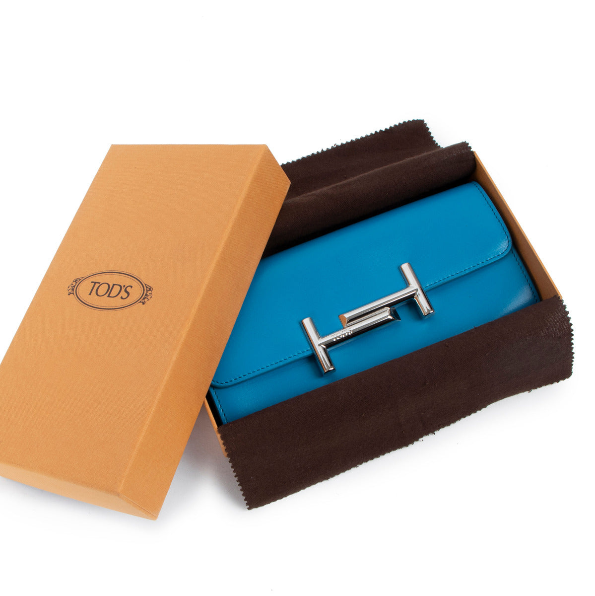 Tod's Blue Double T Leather Wallet