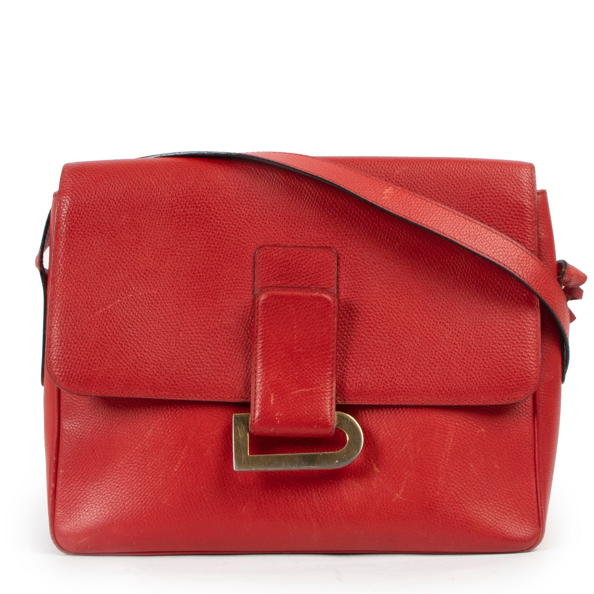 Shop now for your pre-loved, 100% authentic Delvaux Red Poirier Jumping Leather Crossbody Bag at Labellov.