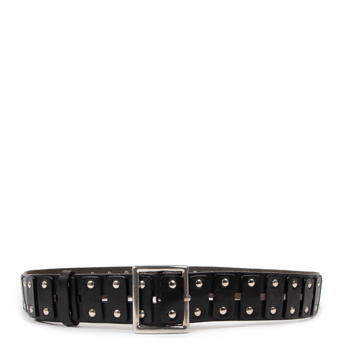 Shop safe online at Labellov in Antwerp this 100% authentic second hand Ann Demeulemeester Black Leather Studs Belt - size L