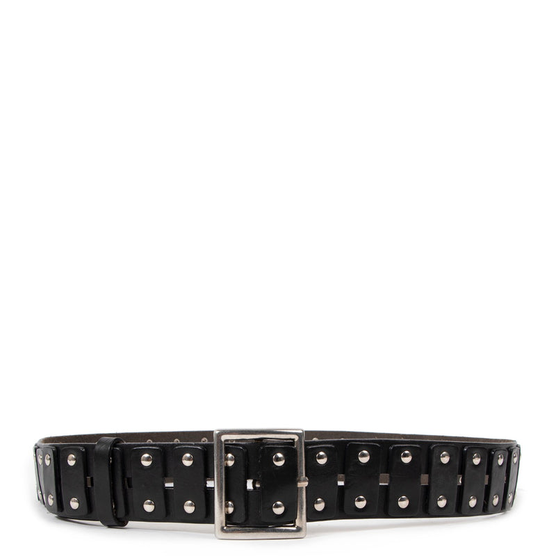 Shop safe online at Labellov in Antwerp this 100% authentic second hand Ann Demeulemeester Black Leather Studs Belt - size L