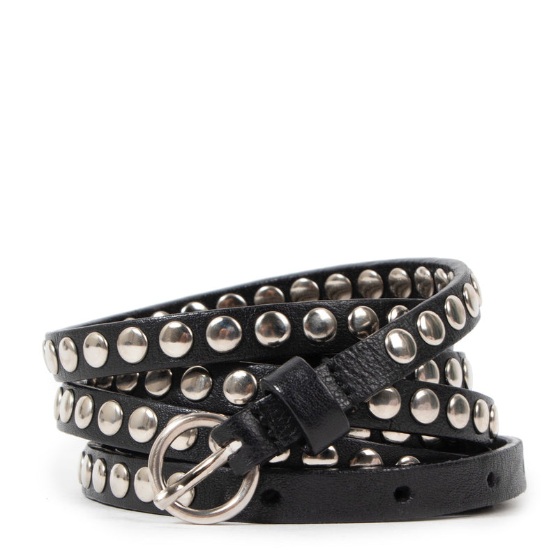 Shop safe online at Labellov in Antwerp this 100% authentic second hand Miu Miu Black Studded Double Belt - size 90