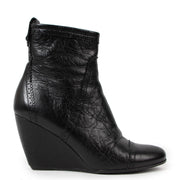 Balenciaga Black Brogue Wedge Ankle Boots