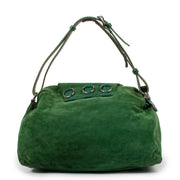 Shop safe online at Labellov in Antwerp this 100% authentic second hand Balenciaga Green Suede Shoulder Bag