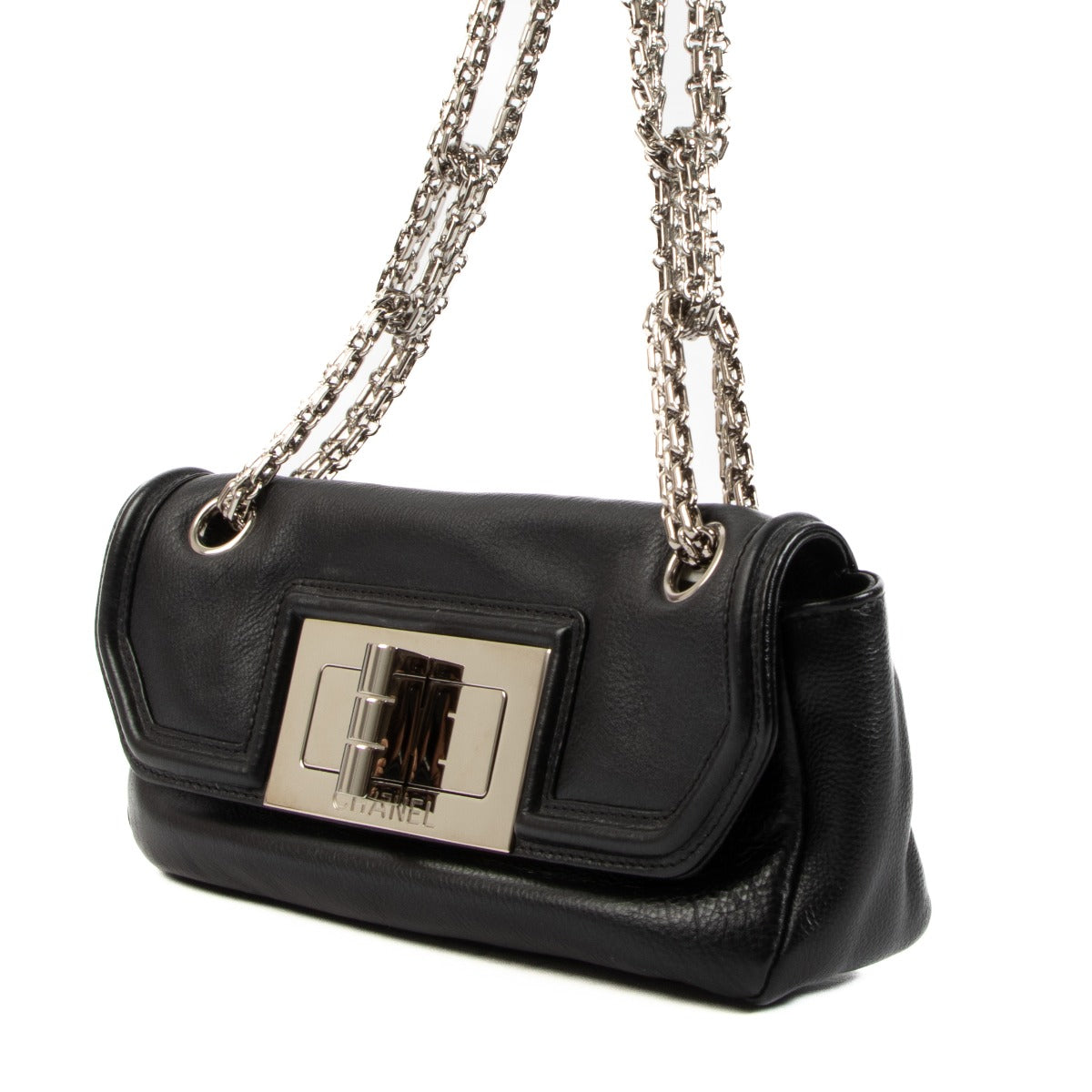 Chanel Black Mademoiselle Lock Bijoux Chain Flap Bag
