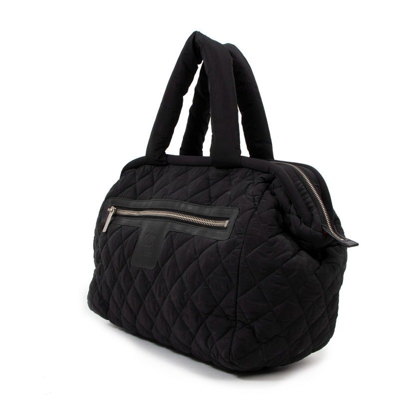 Chanel Black Coco Cocoon Frame Bowling Bag