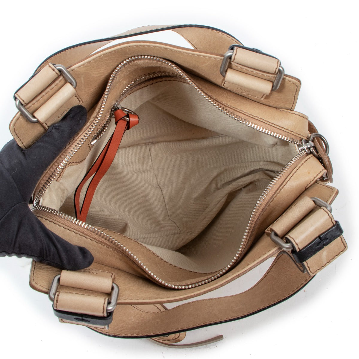 Sac cabas petit modèle Chloé en toile et cuir avec logo