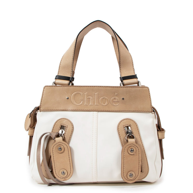 Chloé Canvas And Leather Logo Small Tote Bag