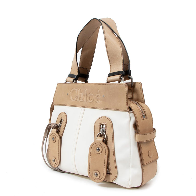 Chloé Canvas And Leather Logo Small Tote Bag