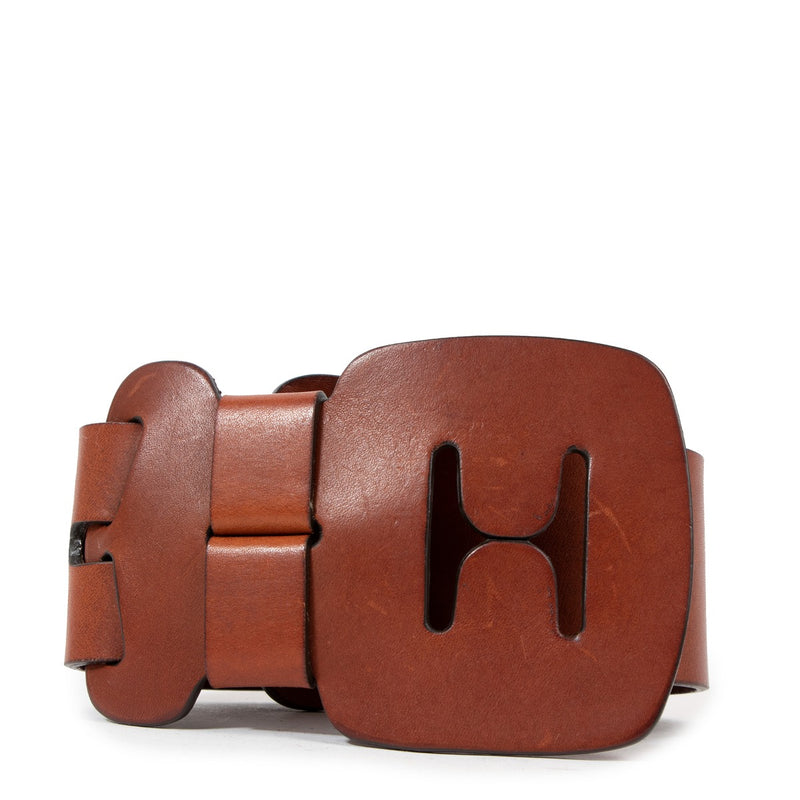 Chloé Vintage Brown Leather Wide Belt