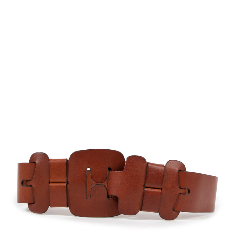 Chloé Vintage Brown Leather Wide Belt