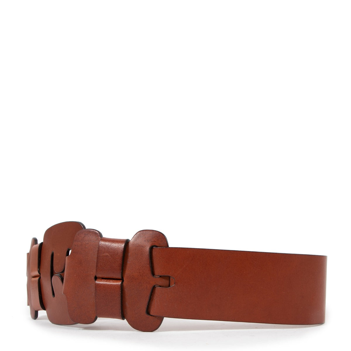 Chloé Vintage Brown Leather Wide Belt