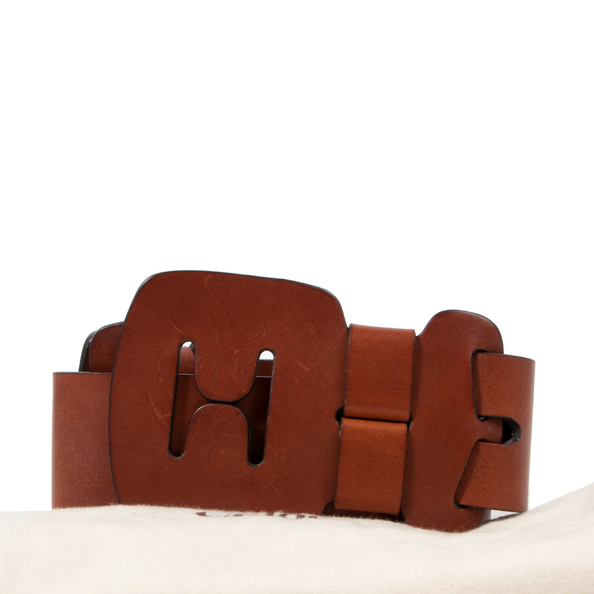 Chloé Vintage Brown Leather Wide Belt