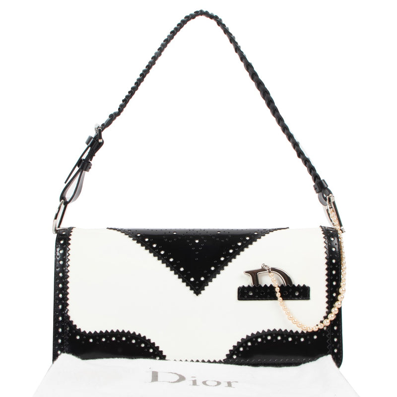 Shop now for your pre-loved, 100% authentic Christian Dior Black & White D'Trick Shoulder Bag, at Labellov.