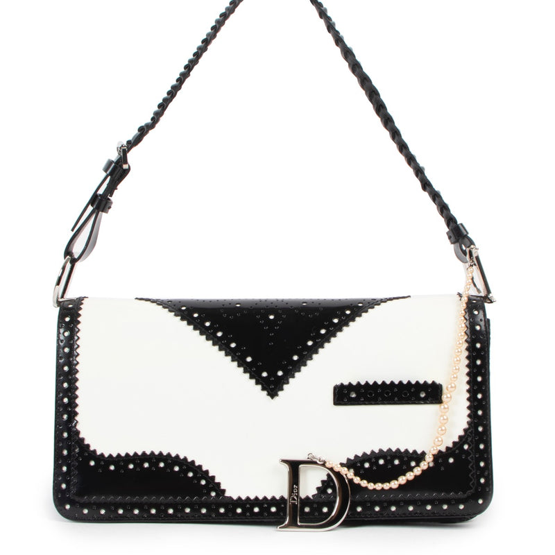Shop now for your pre-loved, 100% authentic Christian Dior Black & White D'Trick Shoulder Bag, at Labellov.