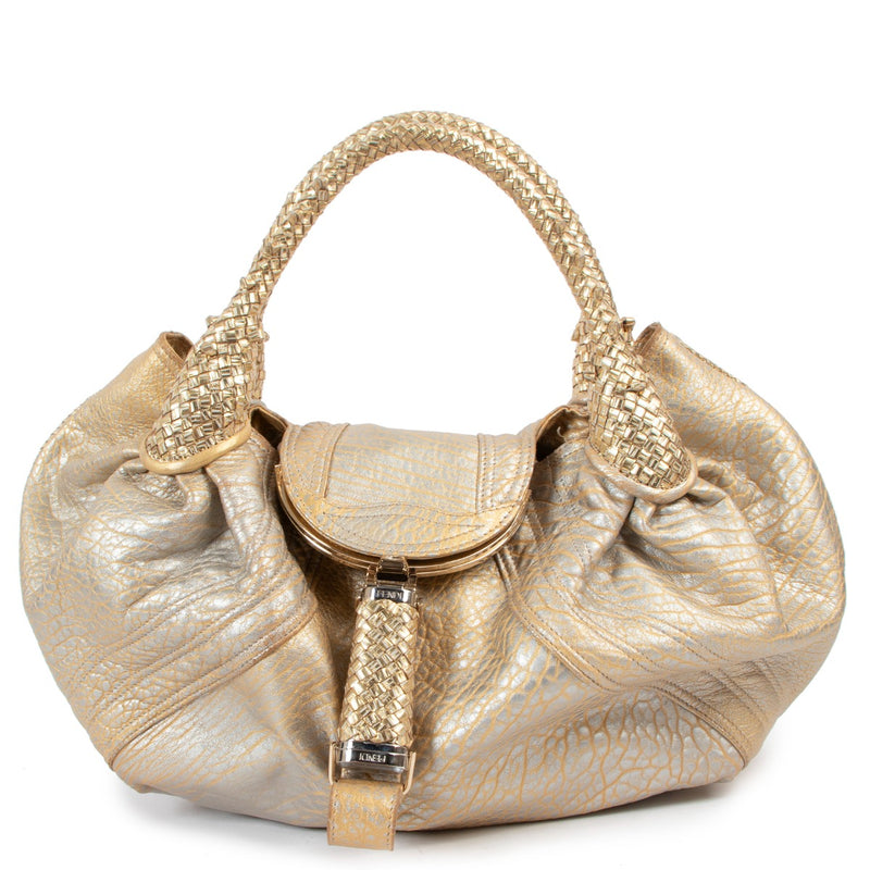 Fendi Gold Metallic Nappa Leather Spy Bag