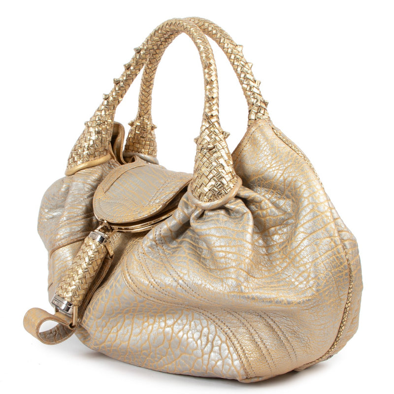 Fendi Gold Metallic Nappa Leather Spy Bag