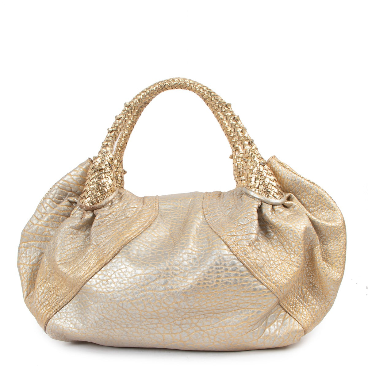 Fendi Gold Metallic Nappa Leather Spy Bag
