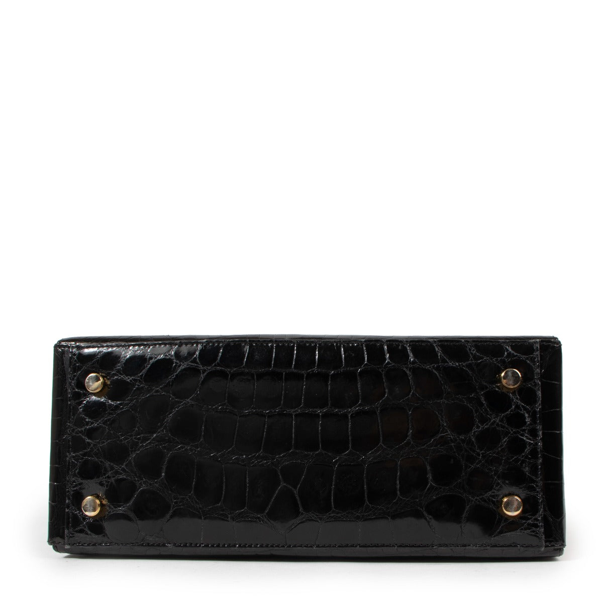Ferragamo Black Alligator Medium Iconic Bag