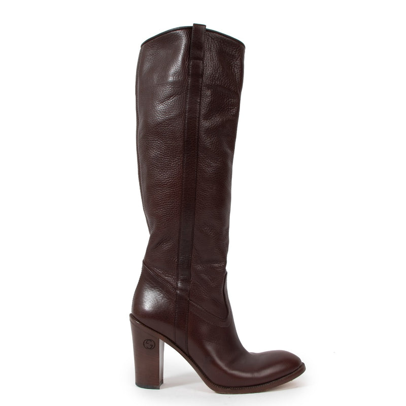 Gucci Brown Leather High Boots