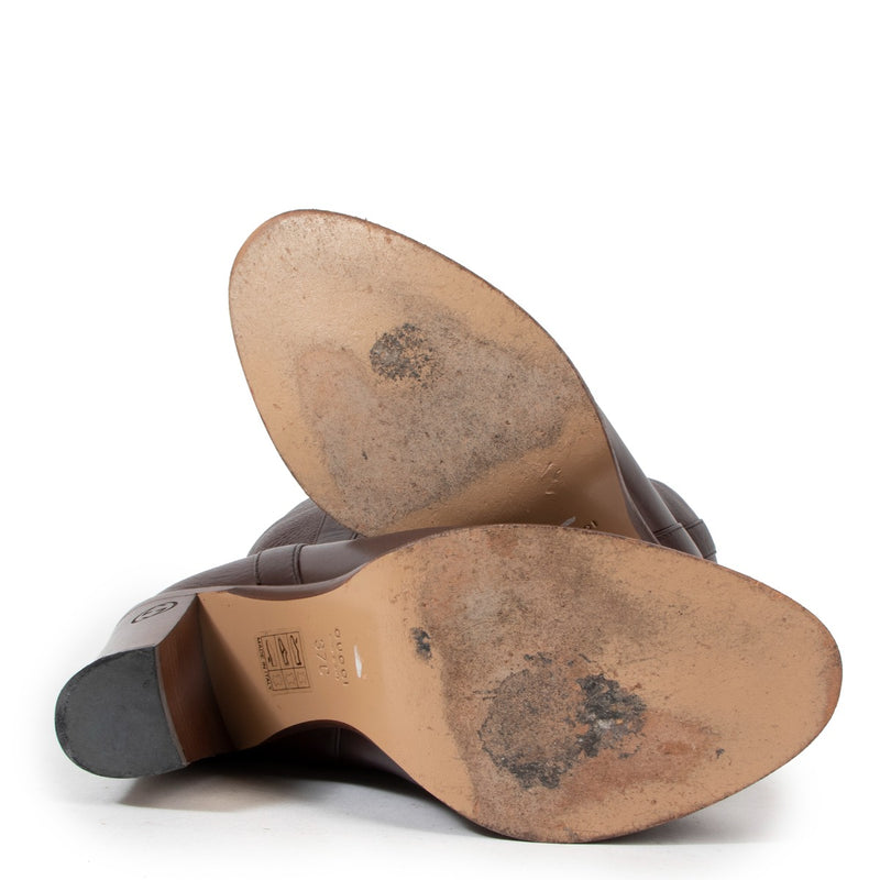Gucci Bruine Leren Hoge Laarzen - Maat 37