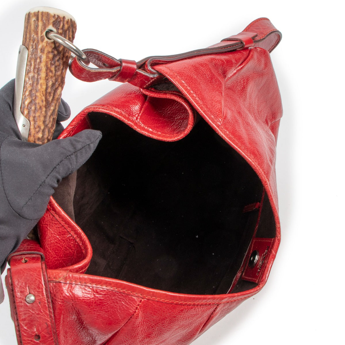 Yves Saint Laurent Red Mombasa Horn Bag
