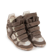 Buy an authentic pair of second hand Isabel Marant Etoile Kaki/ Taupe Suede Bekett Sneakers - Size 37 in very good condition at Labellov