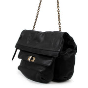 Lanvin Happy Black Leather Large Shoulder Bag