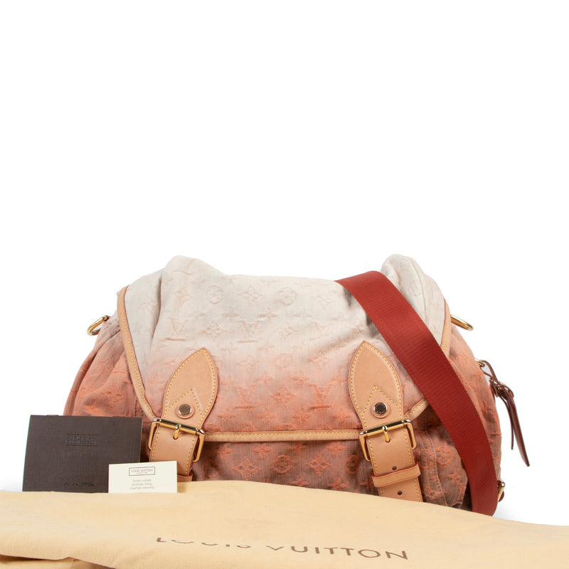 Louis Vuitton Lente/Zomer 2010 Oranje Monogram Denim Sunrise Tas Limited Edition