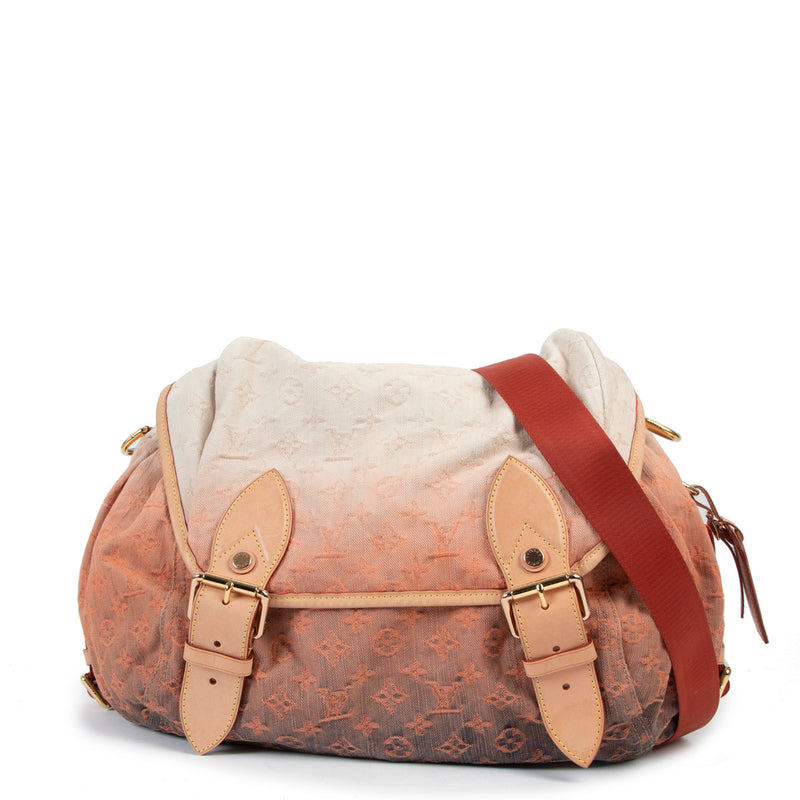 Louis Vuitton Lente/Zomer 2010 Oranje Monogram Denim Sunrise Tas Limited Edition
