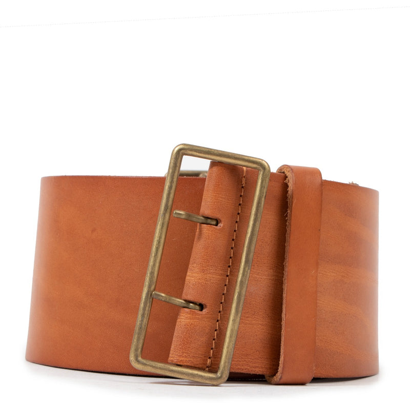 Miu Miu Camel Leather Wide Belt