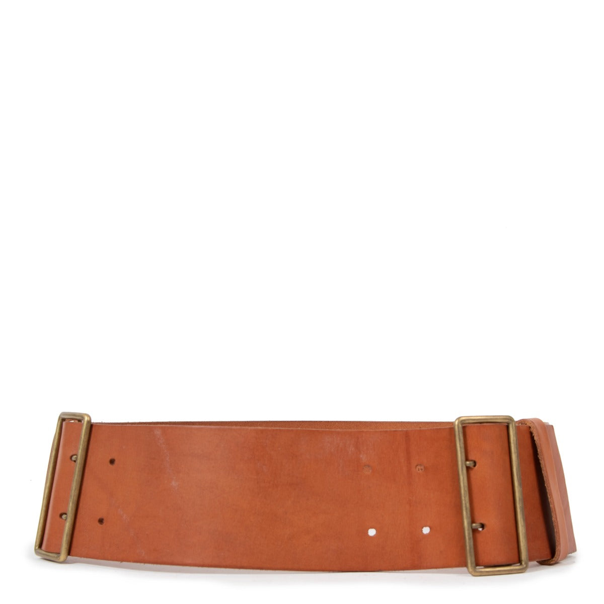 Miu Miu Camel Leather Wide Belt - Size 90
