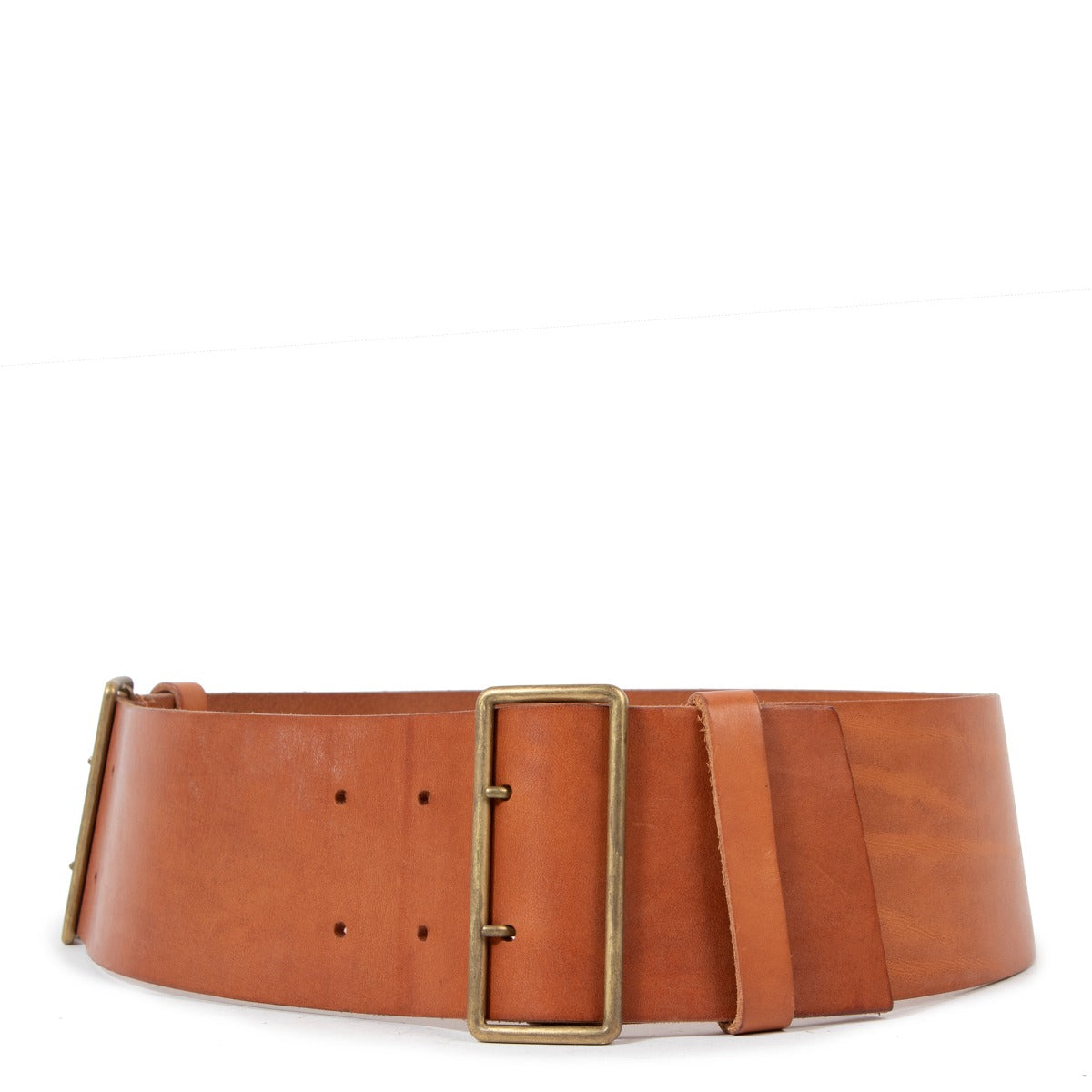 Miu Miu Camel Leather Wide Belt