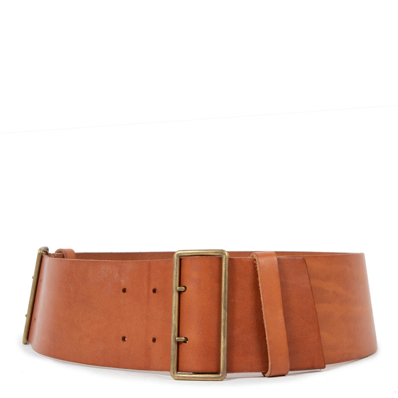 Miu Miu Camel Leather Wide Belt