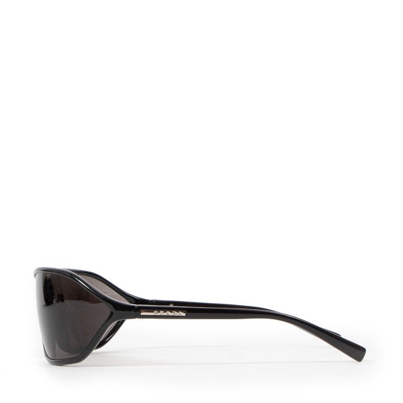 Prada SPR04E Black Wrap-Around Sunglasses