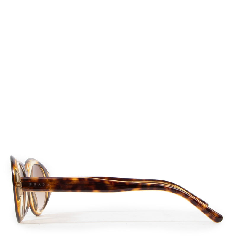 Prada Havana Retro Oval Sunglasses