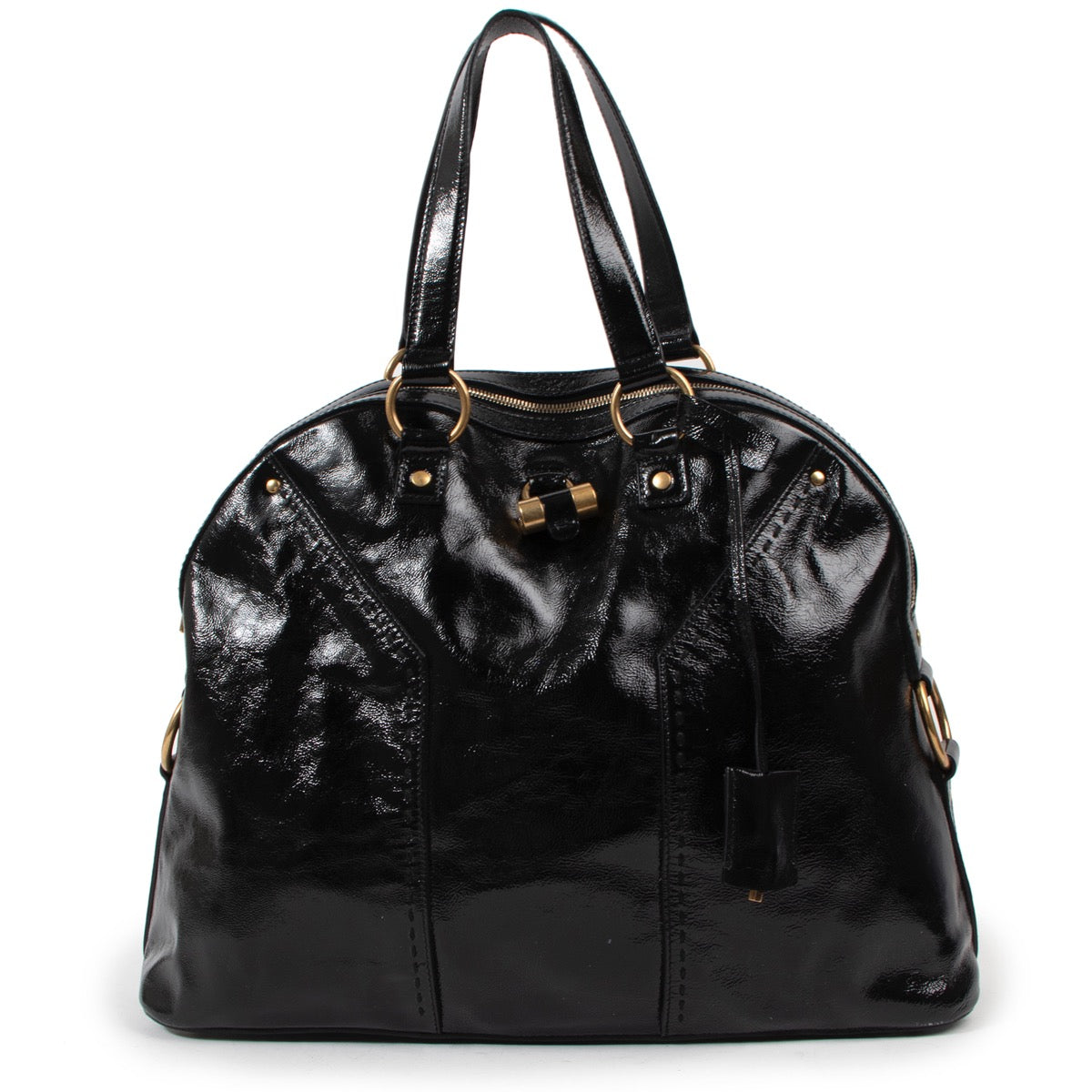 Shop safe online at Labellov in Antwerp this 100% authentic second hand Saint Laurent Black Patent Leather Muse Shoulder bag