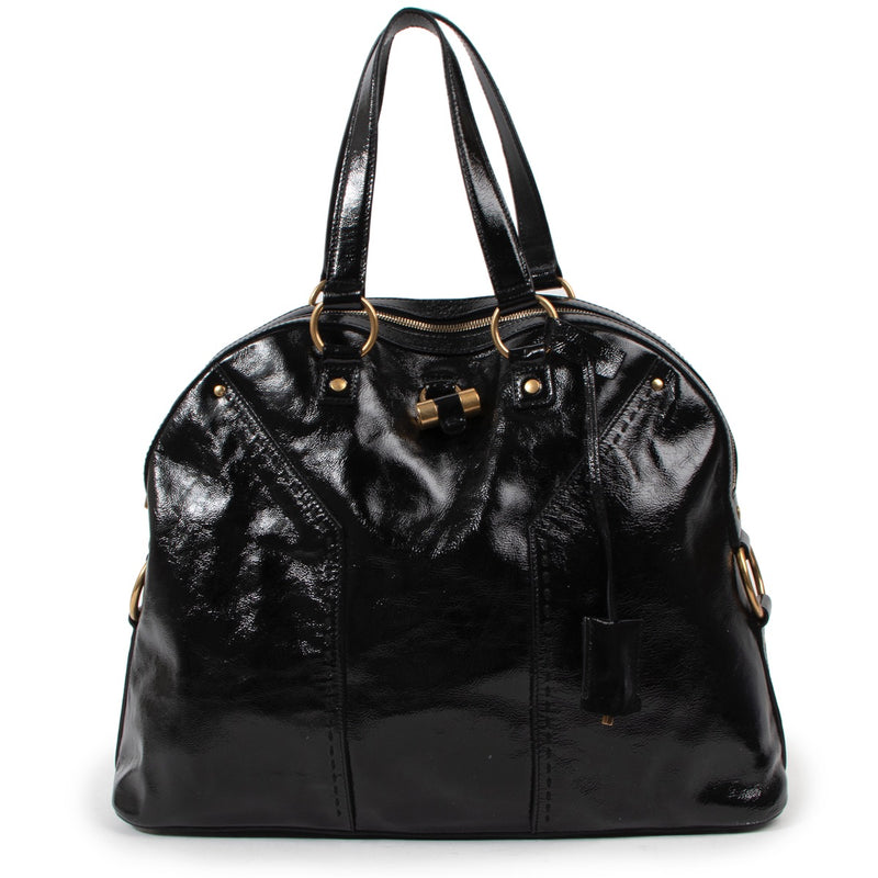 Shop safe online at Labellov in Antwerp this 100% authentic second hand Saint Laurent Black Patent Leather Muse Shoulder bag
