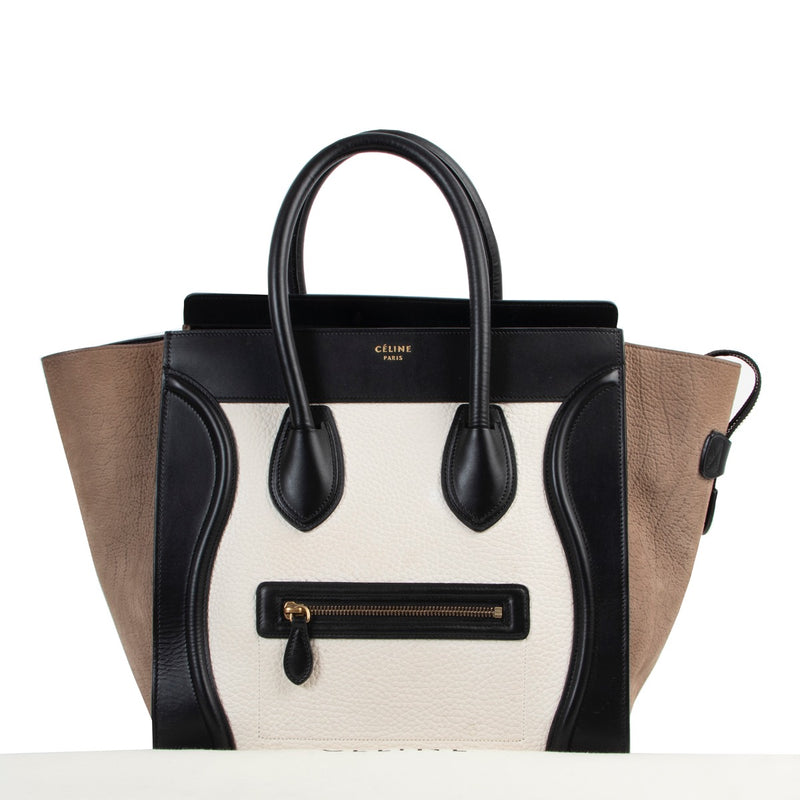 Shop safe online 100% authentic second hand Celine Black Tricolor Luggage Top Handle in very good condition at the right price at labellov in Antwerp.