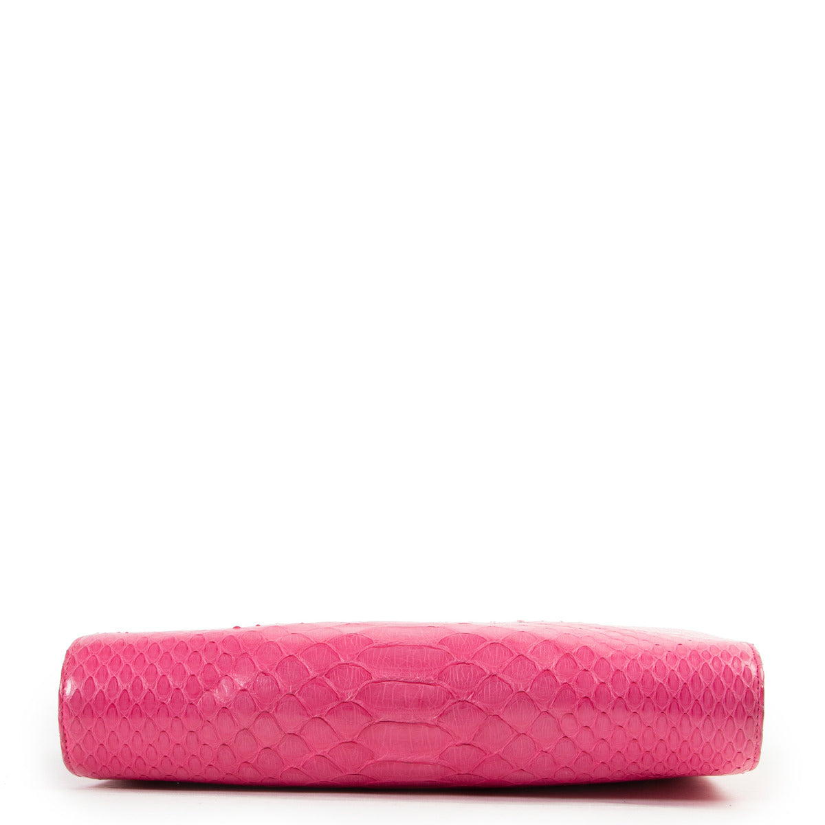 Sac bandoulière Chanel en python rose avec chaîne