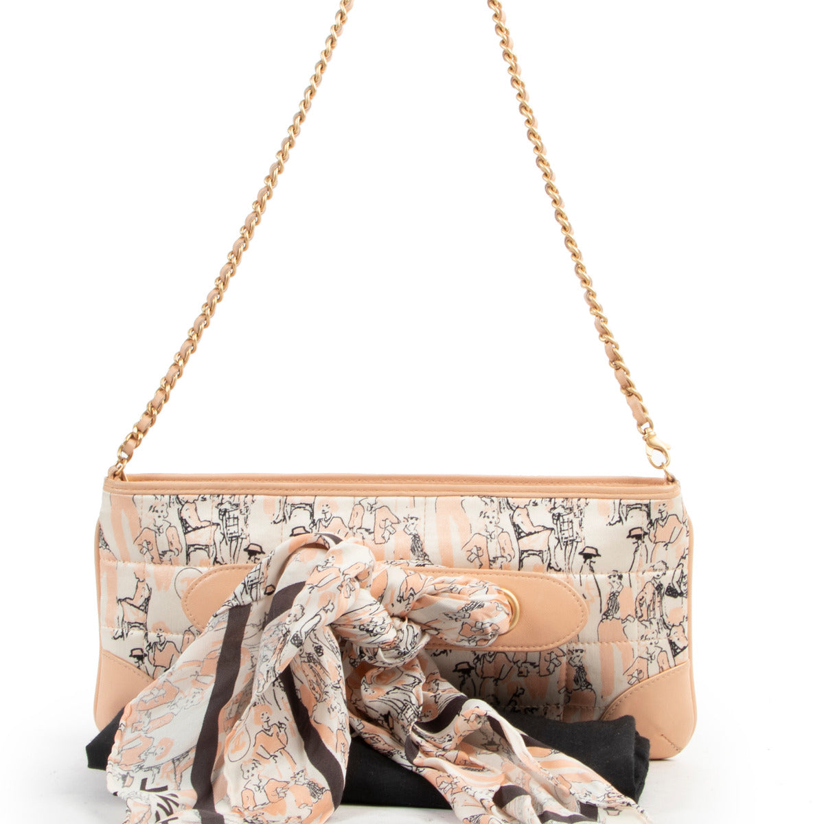 Chanel Peach Pink Coco Mademoiselle Scarf Shoulder Bag
