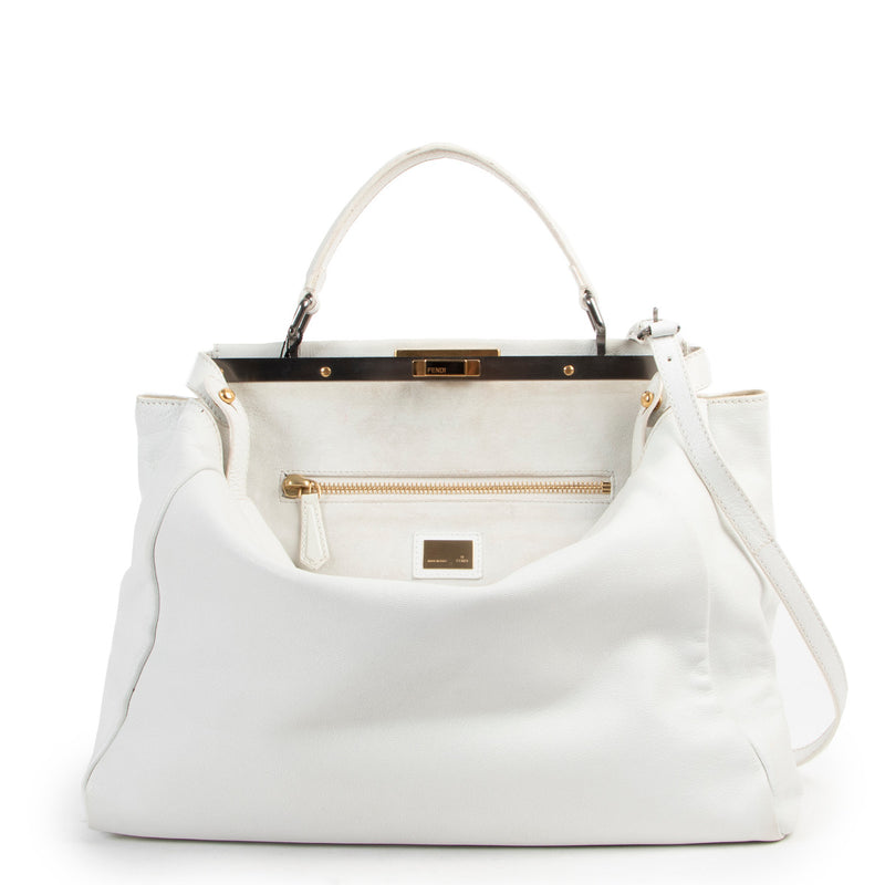 Fendi Wit Chèvre Peekaboo