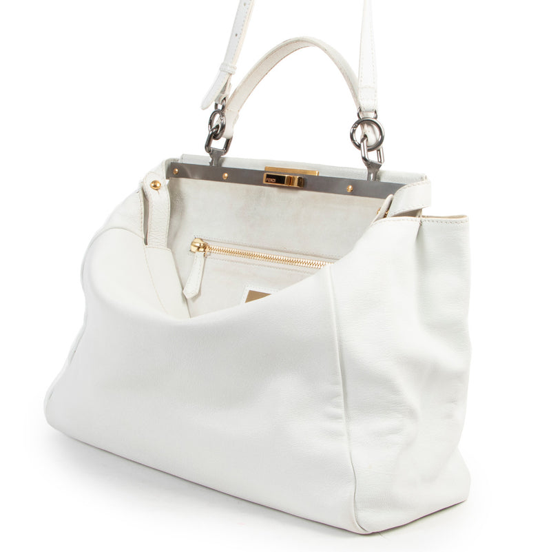 Fendi Wit Chèvre Peekaboo