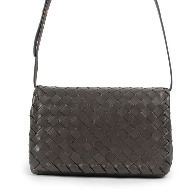 Shop now for your pre-loved, 100% authentic Bottega Veneta Grey Intreciatto Leather Crossbody, at Labellov.