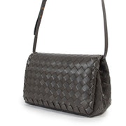 Shop now for your pre-loved, 100% authentic Bottega Veneta Grey Intreciatto Leather Crossbody, at Labellov.